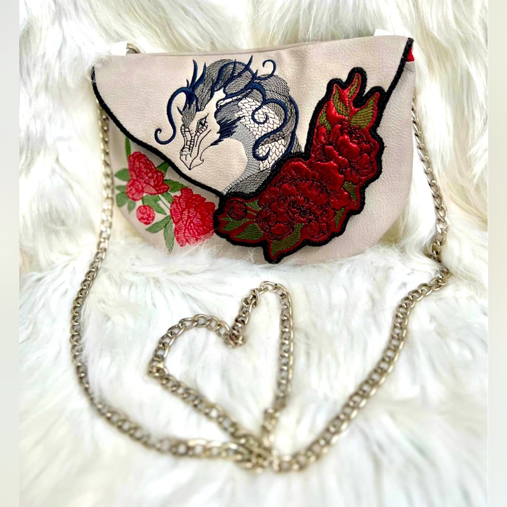 Embroidered Dragon and Floral Women's Bag